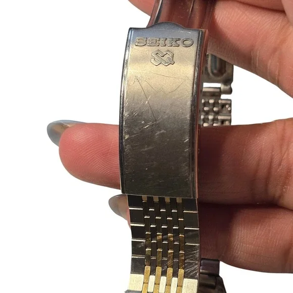 Vintage Seiko Quartz Two-Tone Watch Old‎ Money Classic Minimal Day Date Timeless - Picture 7 of 15